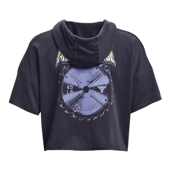 Project Rock Short Sleeve Crop Hoodie | SIZE L - Picture 2 of 8